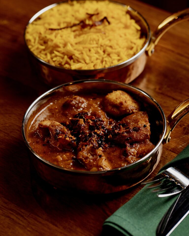 Chicken Ghassi, a South Indian coconut curry, served at Madurai in Glasgow