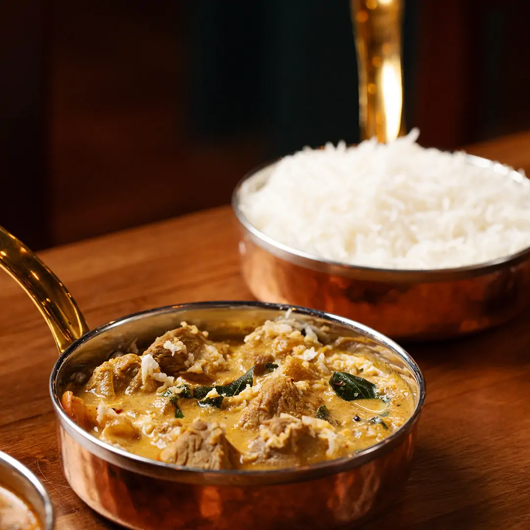 Curry and rice at Madurai Restaurant in Glasgow City Center