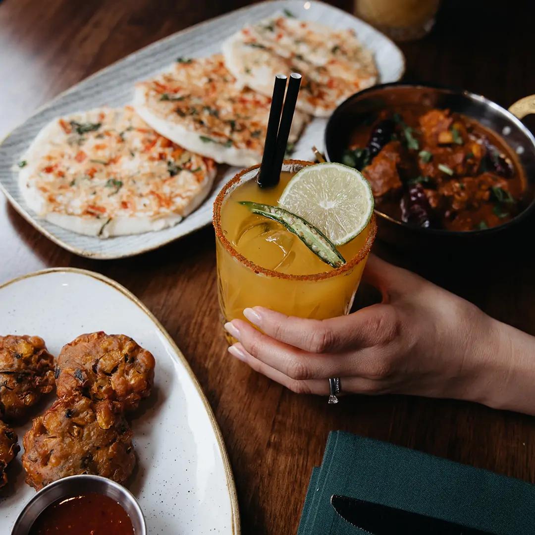 Mango Chilli Margarita Cocktail at Madurai Restaurant Glasgow.